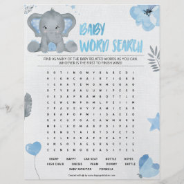 Baby Word Search [Baby Elephant [blau] Briefbogen