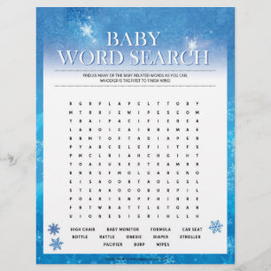 Baby Word Search [Snowy Blue] Briefbogen