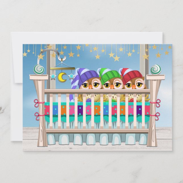 Baby x 3 - YIPPEE! Einladung von Kindern (Vorderseite)