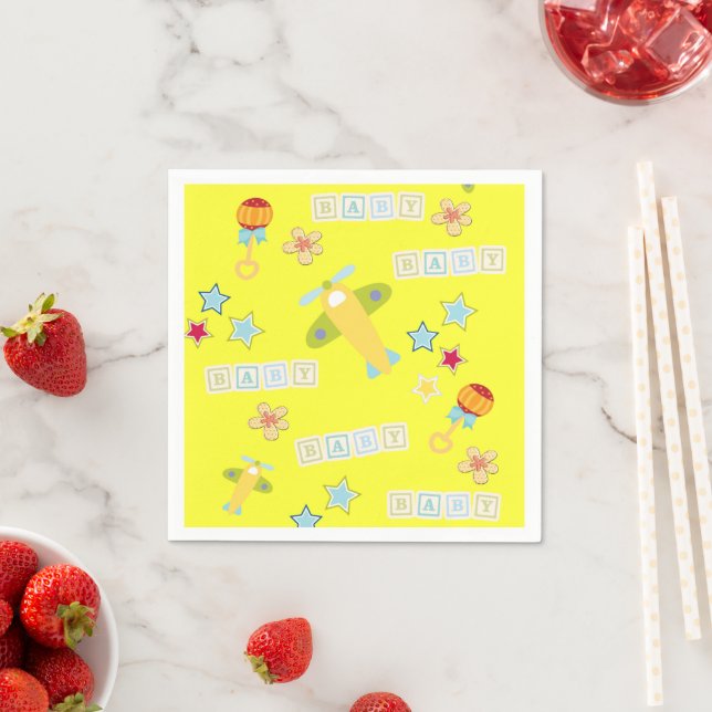 Baby Yellow Airplane Paper Napkins Serviette (Beispiel)