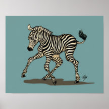 Baby zebra auf blauem Hintergrund