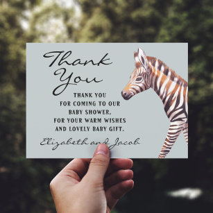 Baby Zebra Baby Dusche Danke Karte
