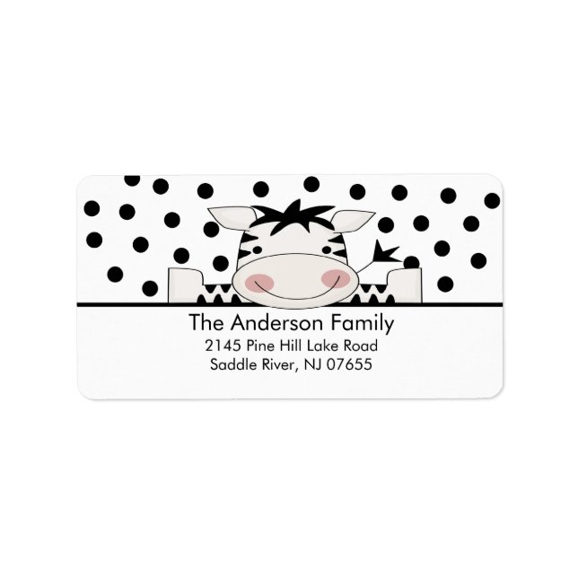 Baby Zebra Baby Showadresse Etikett Adressaufkleber (Vorne)