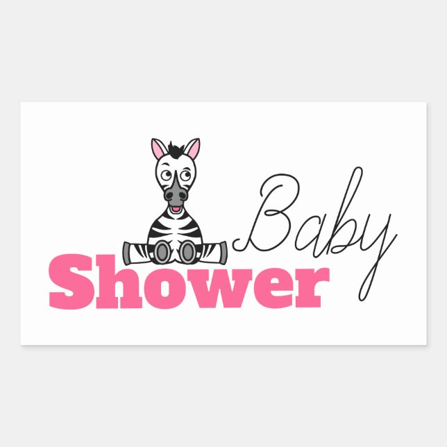Baby Zebra, Babydusche Rechteckiger Aufkleber (Vorderseite)