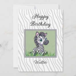 Baby Zebra birthday card for child Karte