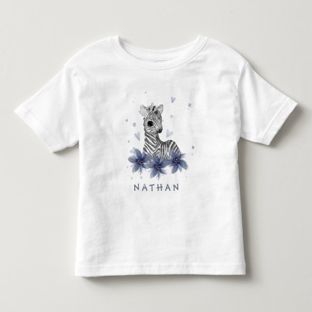 *~* Baby Zebra Floral Jungle Kleinkind Kleinkind T-shirt (Vorderseite)