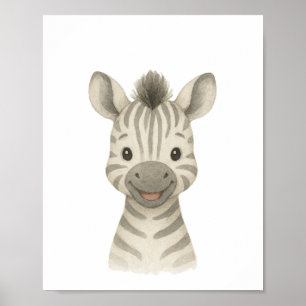 Baby Zebra Gender Neutral Safari Kinderzimmer Post Poster