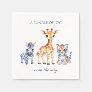 Baby Zebra Giraffe und Tiger Serviette