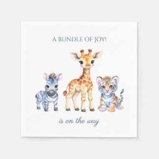 Baby Zebra Giraffe und Tiger Serviette