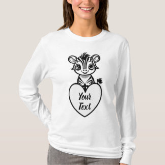 Baby Zebra Herz mit Ihrer benutzerdefinierten Nach T-Shirt