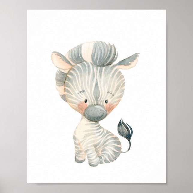 Baby Zebra Kinderzimmer Wall Art Poster (Vorne)