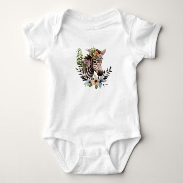Baby Zebra mit dem Tod von Blume Baby Strampler (Vorderseite)