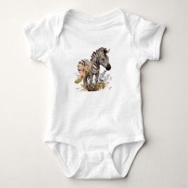 Baby Zebra mit vielen Blume Baby Strampler