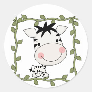 Baby Zebra T - Shirt und Geschenke Runder Aufkleber
