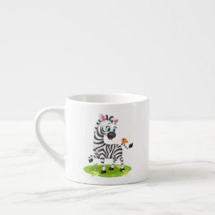 Baby Zebra Zeichnend Spielen mit Schmetterling-239 Espressotasse