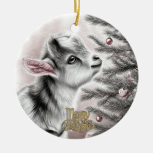 Baby-Ziegen-Weihnachten 19 und dein Foto Keramik Ornament