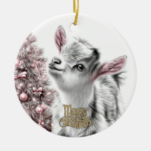 Baby-Ziegen-Weihnachten 20 und dein Foto Keramik Ornament