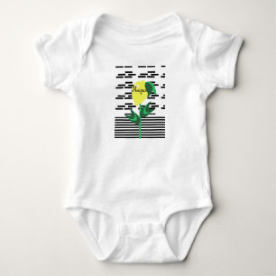 Baby-Zitronen-Pflanzen-Streifen Sommer Baby Strampler