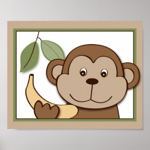 Baby-Zoo-Affen-Dschungel-Tier-Wandbild 8X10 Poster
