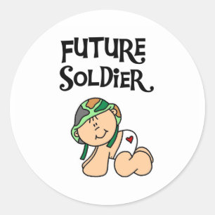Baby-Zukunft-Soldat Runder Aufkleber