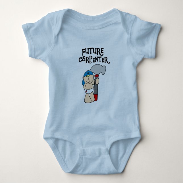 Baby-zukünftige Tischler-T-Shirts und Geschenke Baby Strampler (Vorderseite)