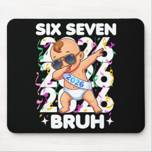 Baby zum neuen Jahr 2026 Six Seven Bruh Lustig Coo Mousepad