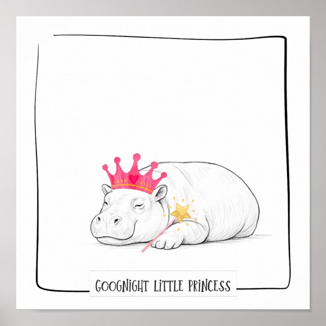 Baby Zwergflusspferd Prinzessin Poster (Vorne)