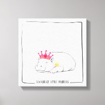 Baby-Zwergflusspferd-Prinzessin - Wandkunst