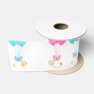 Baby-Zwillinge Blau und Rosa Satinband