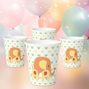 Baby-Zwillinge-Elefanten-Baby-Party Pappbecher