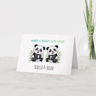Baby-Zwillinge, Panda-Bär, individuelle Zwillinge Karte