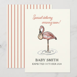 Babyankündigung mit Aquarellbramingo Einladung