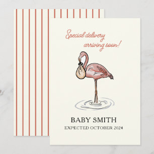 Babyankündigung mit Aquarellbramingo Einladung