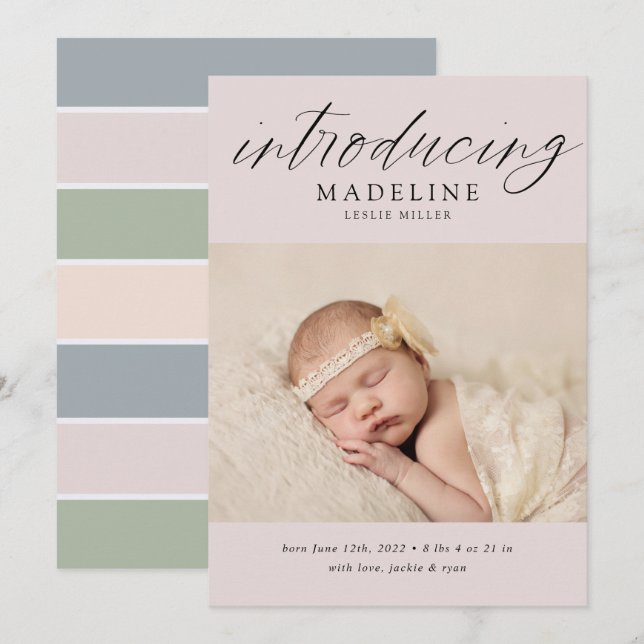 BABYANMELDUNG Fügen Sie Ihr Foto hinzu (Vorne/Hinten)