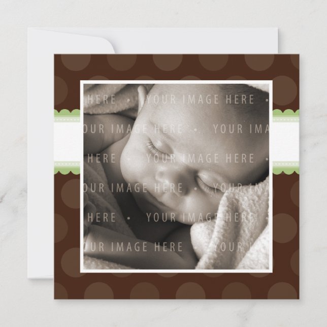 BABYANNOUNCEMENTS :: Schokoladenstropfen 1SQ Ankündigung (Vorderseite)