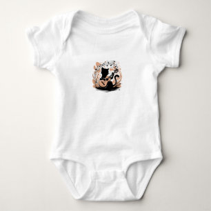 Babyanzug - Schwarze Katze Baby Strampler