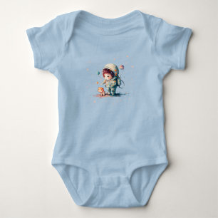 Babyastronaut mit Katze Baby Strampler