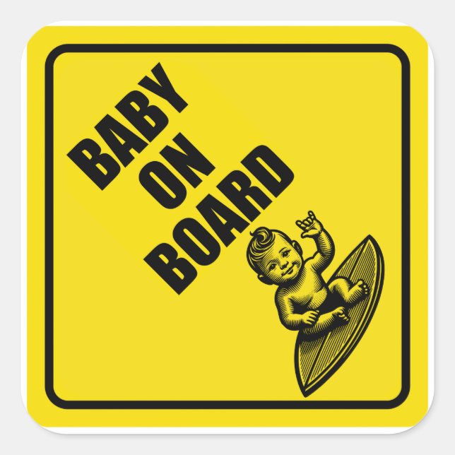 Babyaufkleber an Bord Quadratischer Aufkleber (Vorderseite)
