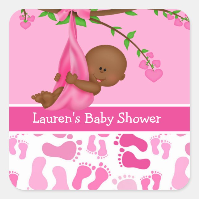 Babyaufkleber für afrikanische Amerikaner Quadratischer Aufkleber (Vorderseite)