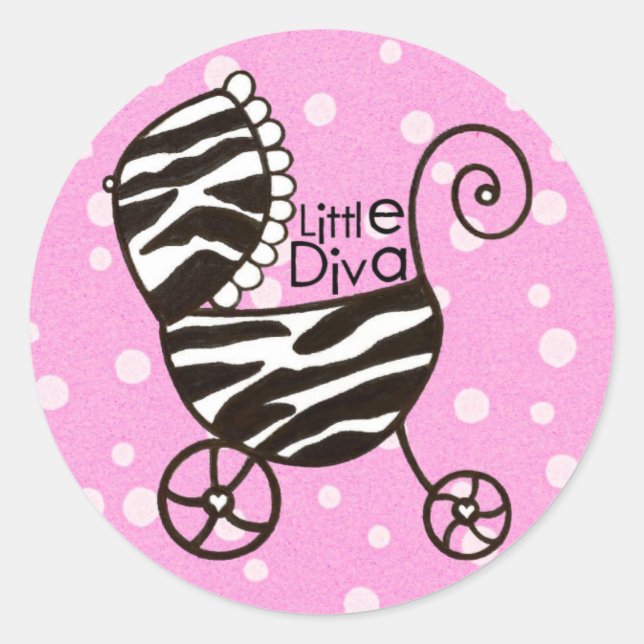 Babyaufkleber "Little Diva" Runder Aufkleber (Vorderseite)