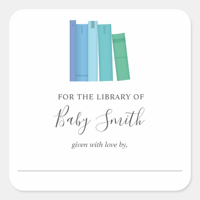 Babyaufkleber mit Buchzeichen-Aufkleber Quadratischer Aufkleber (Vorderseite)