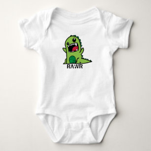 Babyausstattung des grünen Dinosauriers Baby Strampler