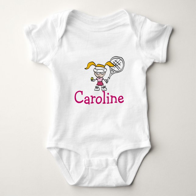Babyausstattung mit individuelle Name und Tennis-C Baby Strampler (Vorderseite)