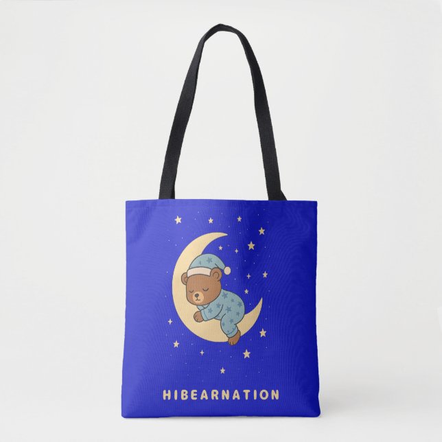 Babybär schläft auf dem Mond Tasche (Vorderseite)
