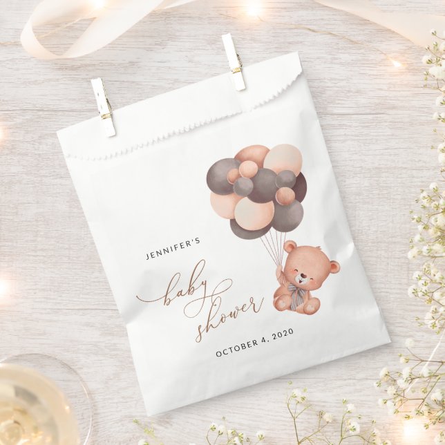 Babybär, Teddybär, Braunbälle, Babydusche Geschenktütchen (Ausgeschnitten)