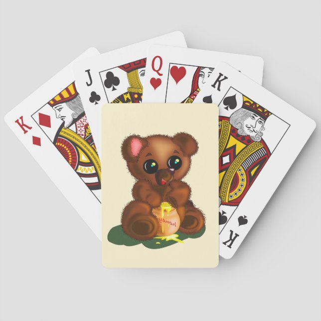 Babybären spielen Karten - Ihre Farben - Text Spielkarten (Rückseite)