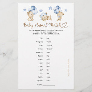 Babybärendusche Baby Animal Match