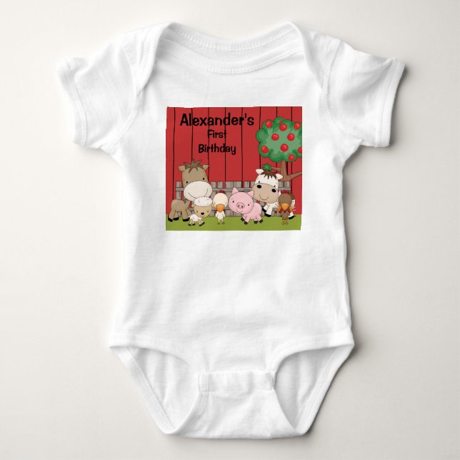 Babybarnyard-Freund-Säuglings-Strampler Baby Strampler (Vorderseite)