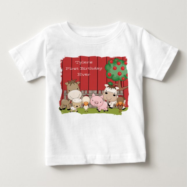 Babybarnyard-Freund-Säuglings-Strampler Baby T-shirt (Vorderseite)