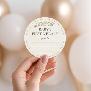 Babybibliothek - unser nächstes Kapitel Babydusche Runder Aufkleber
